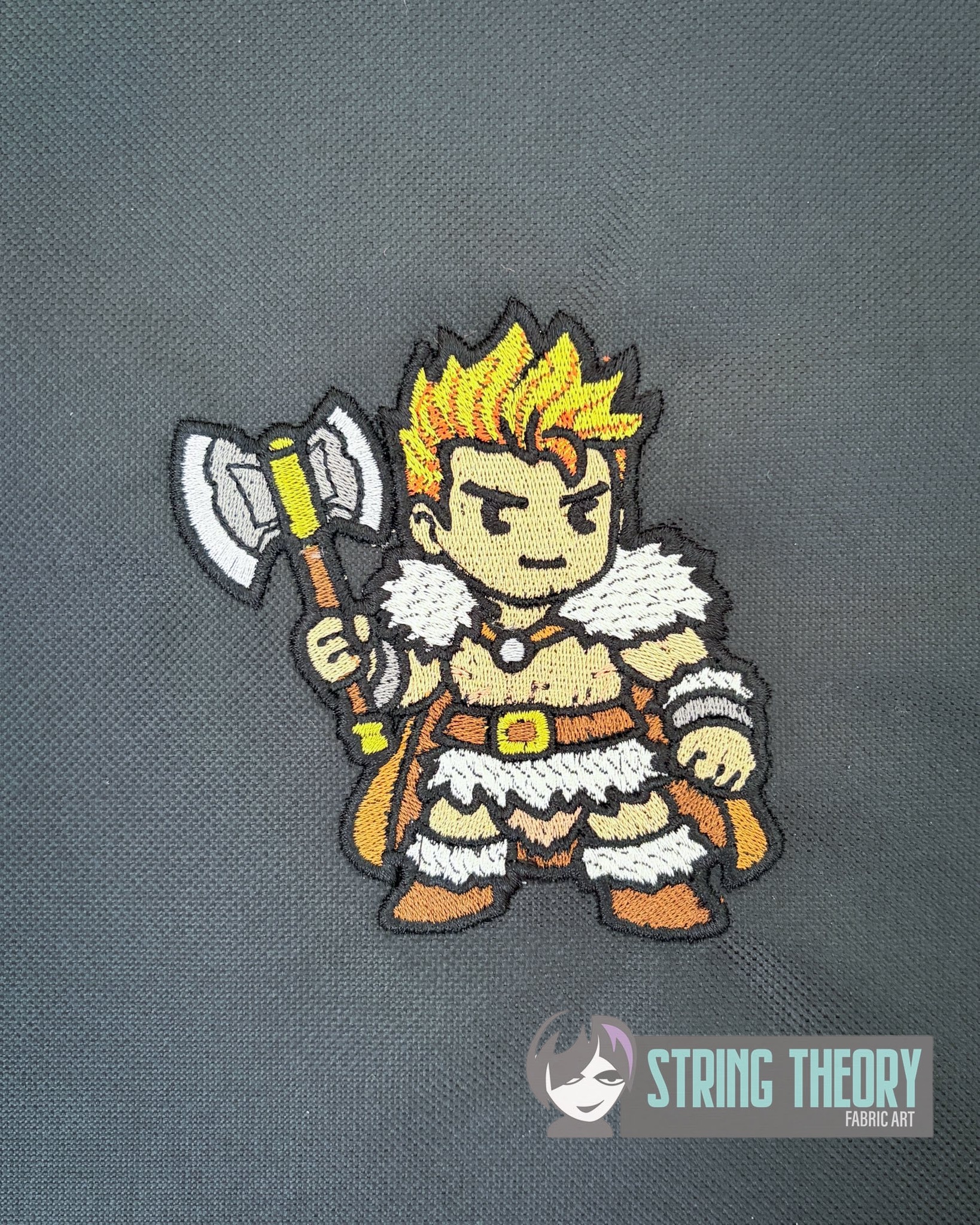 DND Chibi Boy Barbarian machine embroidery design