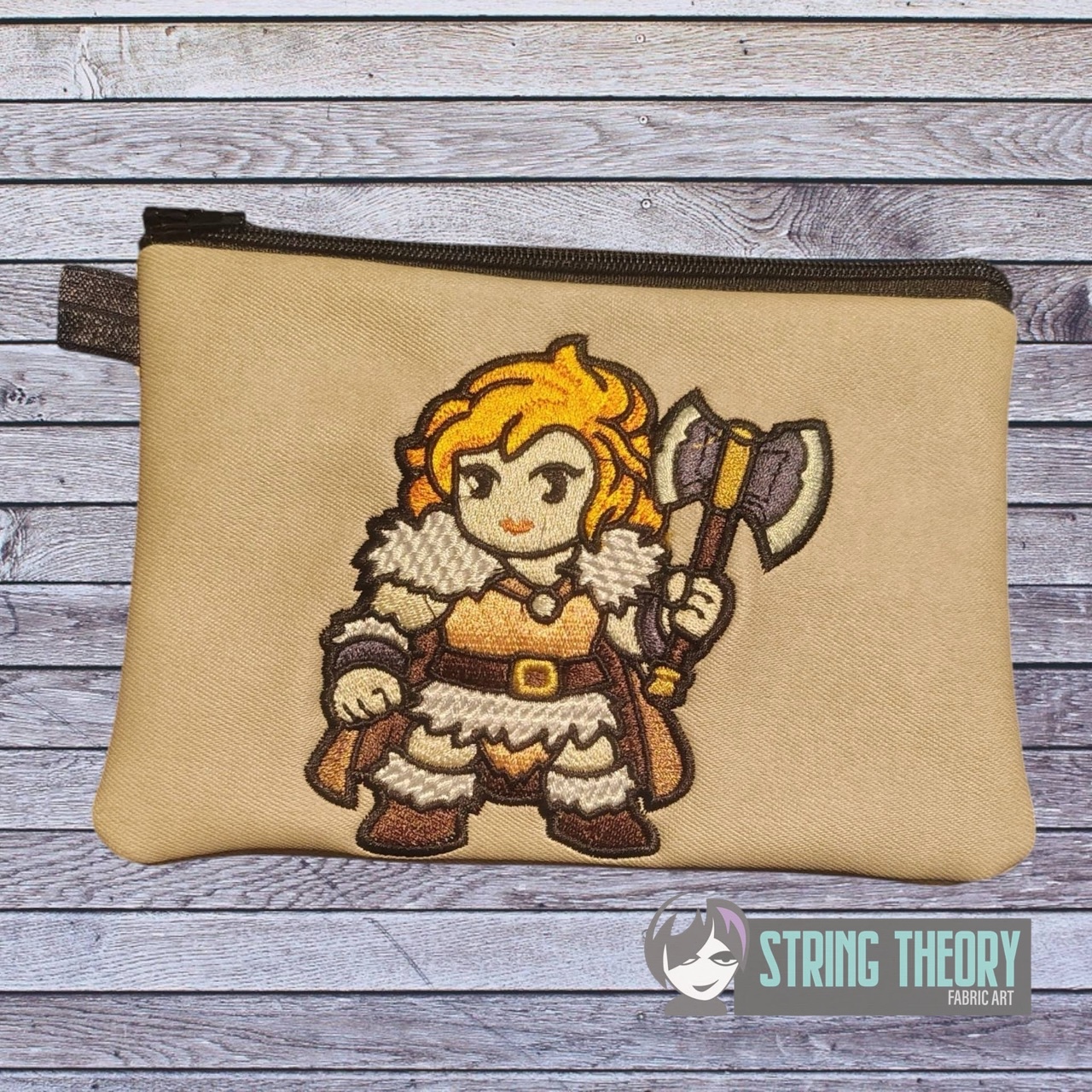 DND Chibi Girl Barbarian machine embroidery design