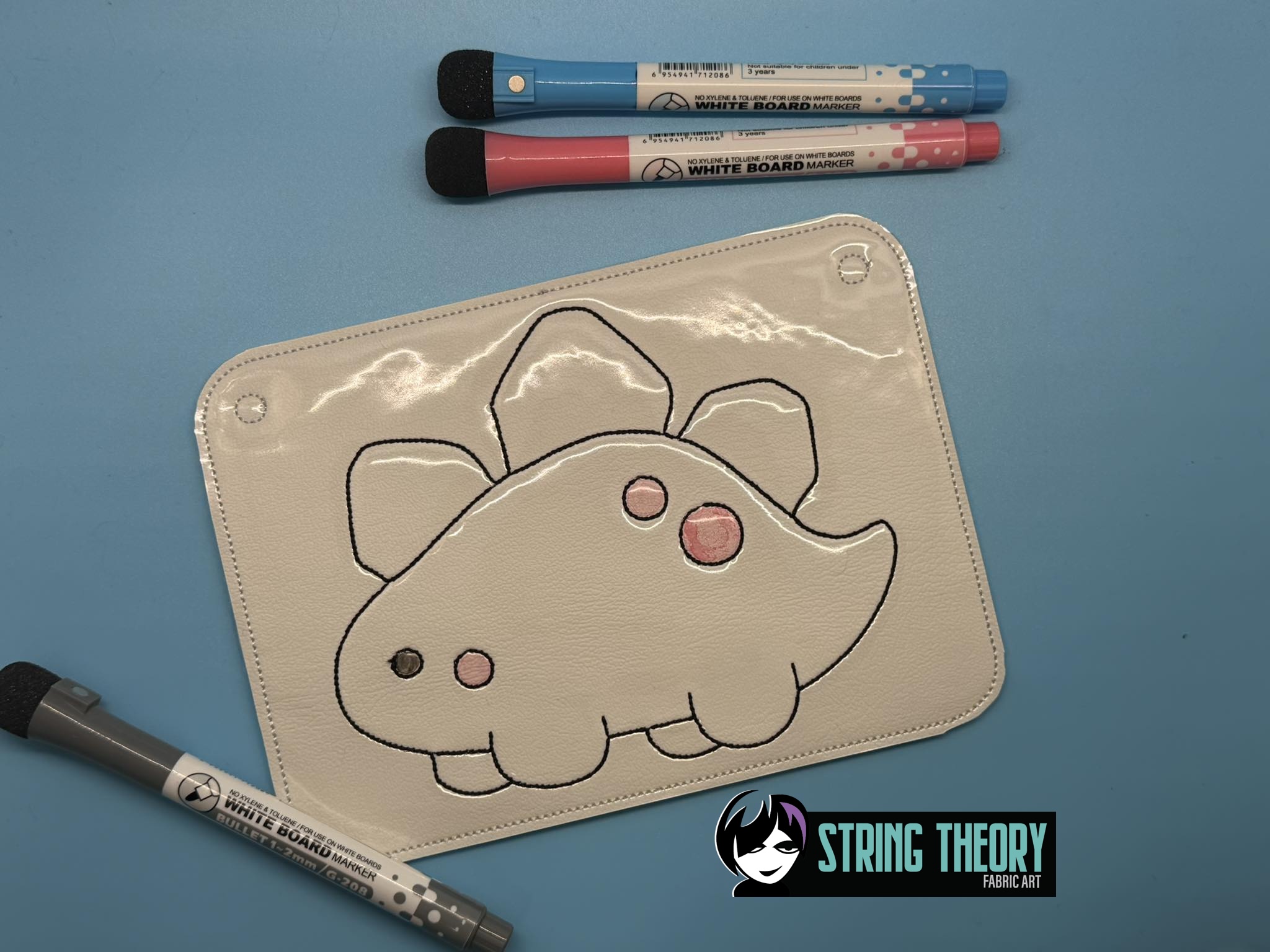 Color Page Stegosaurus Dinosaur ITH Machine Embroidery Design