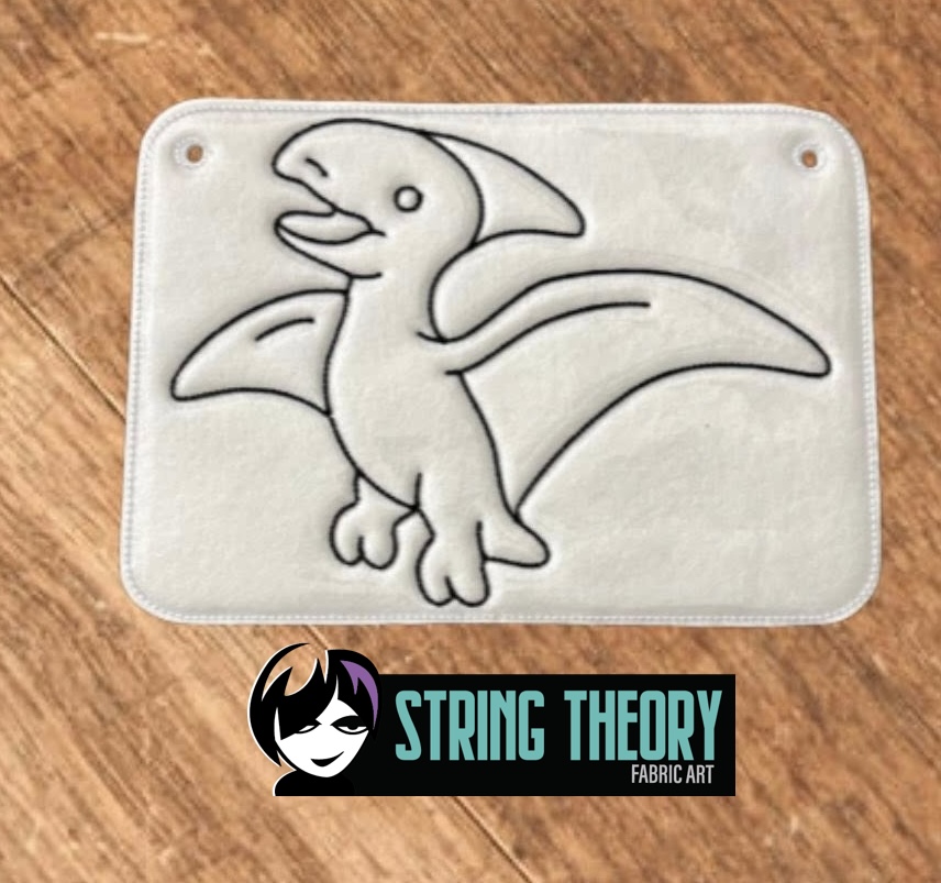 Tiny Cute Dino Coloring Book ITH Machine Embroidery Pattern