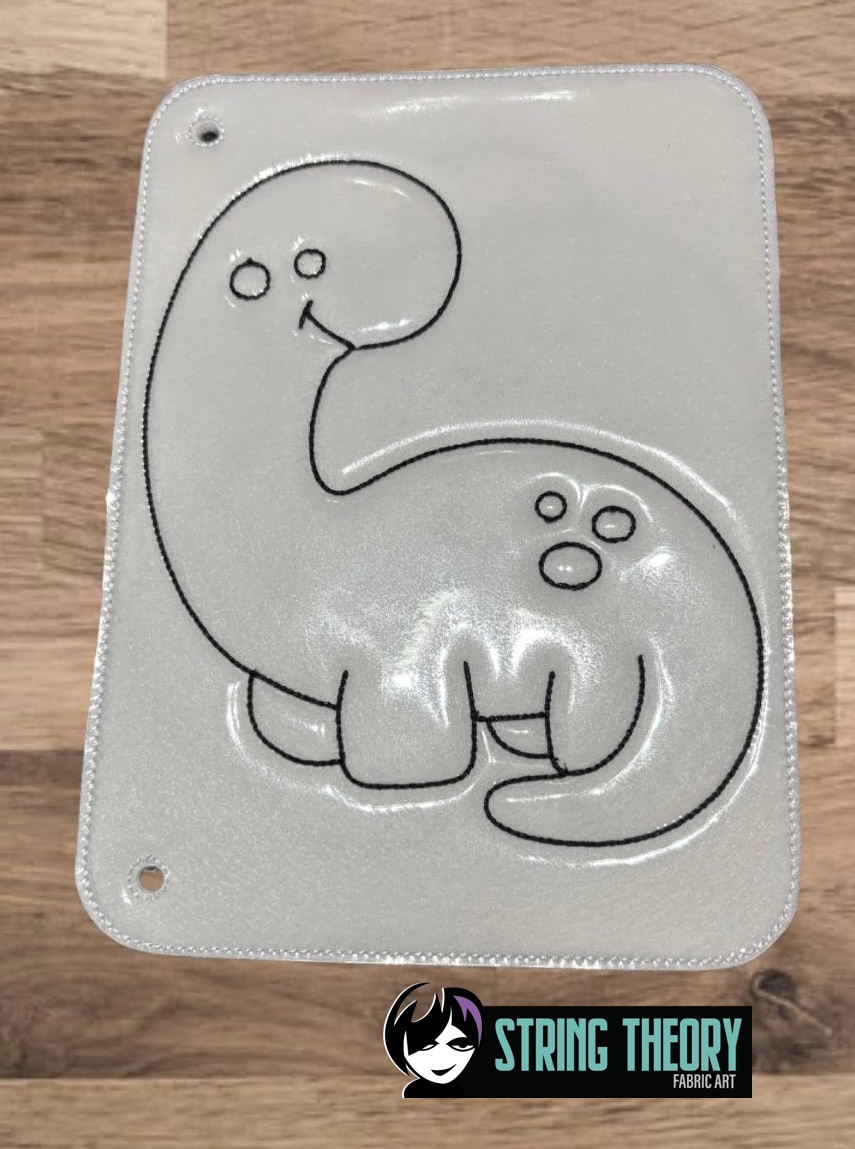 Tiny Cute Dino Coloring Book ITH Machine Embroidery Pattern