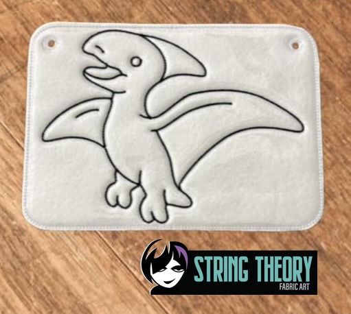 Color Page Pterosaur Dinosaur ITH Machine Embroidery Design