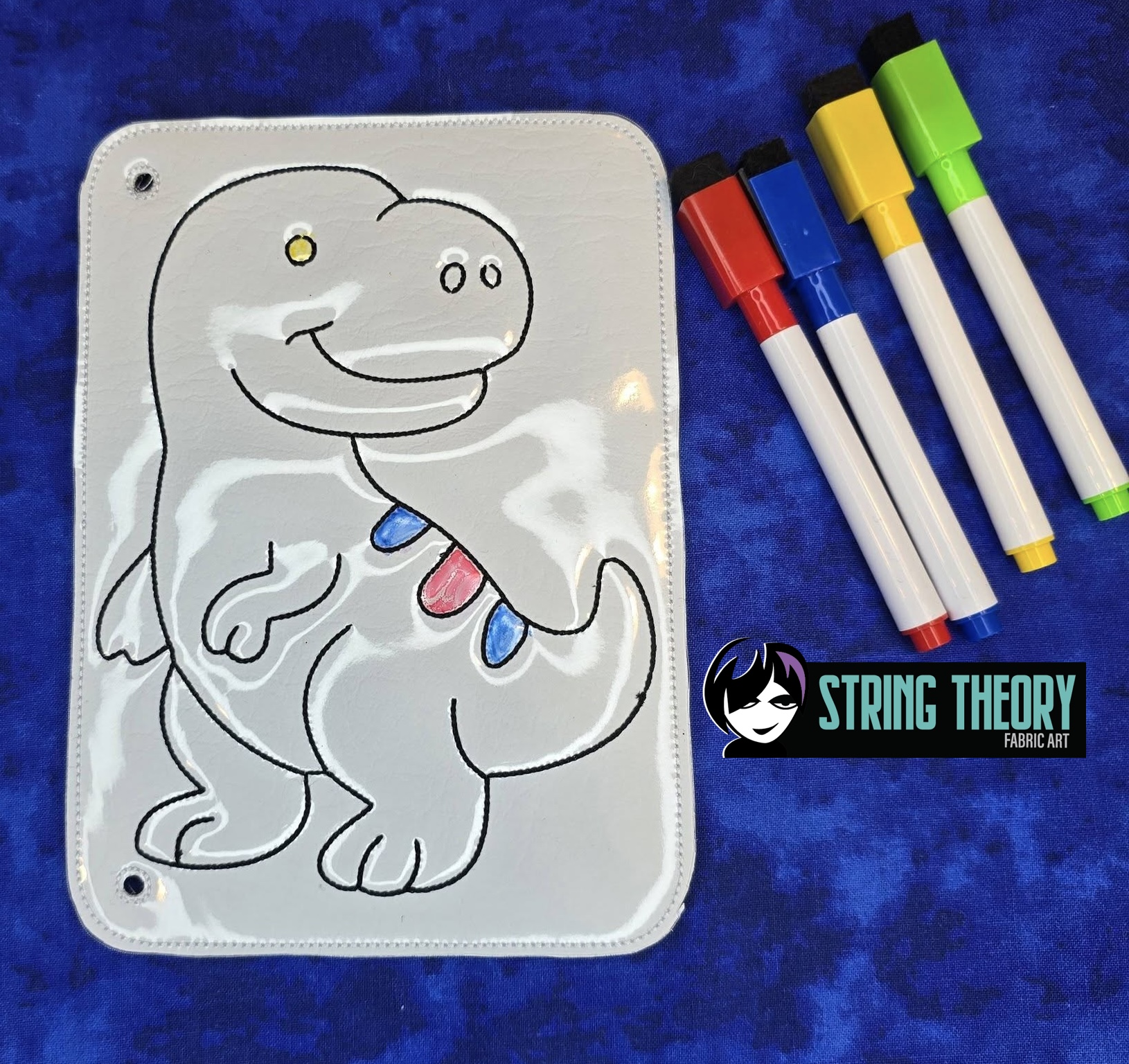 Tiny Cute Dino Coloring Book ITH Machine Embroidery Pattern