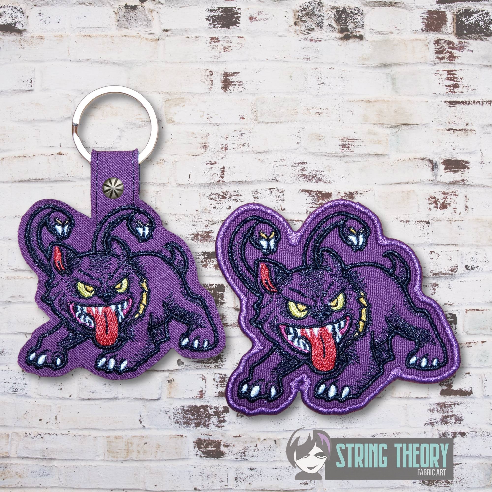 DND Chibi Displacer Beast fob patch ITH machine embroidery design