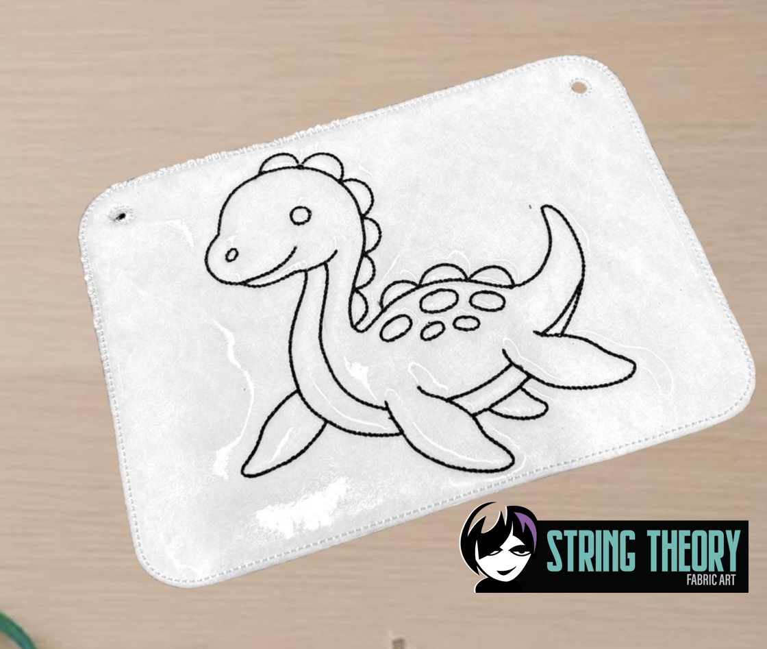 Color Page Plesiosaur Dinosaur ITH Machine Embroidery Design