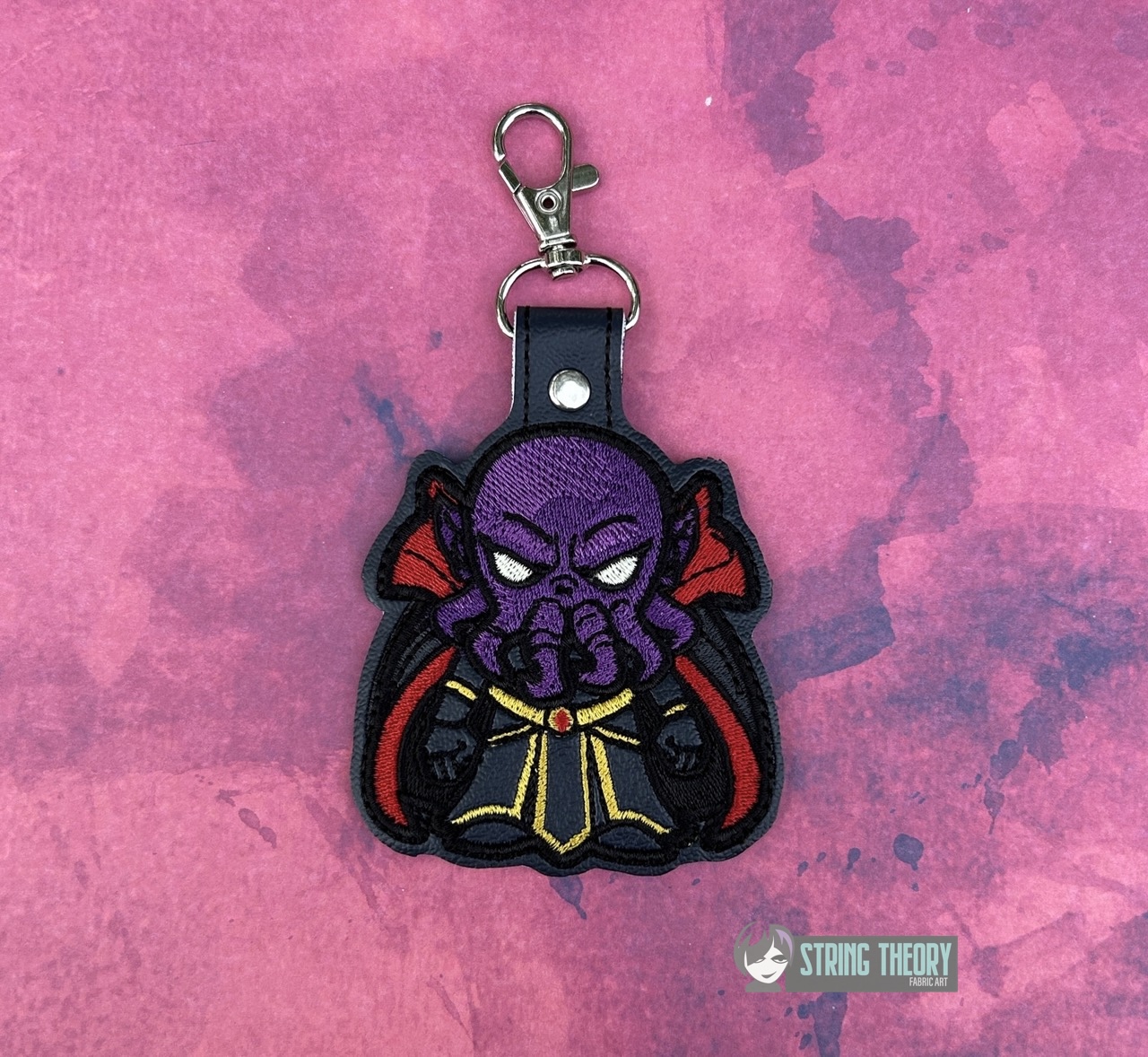 DND Chibi Mind Flayer fob patch ITH machine embroidery design