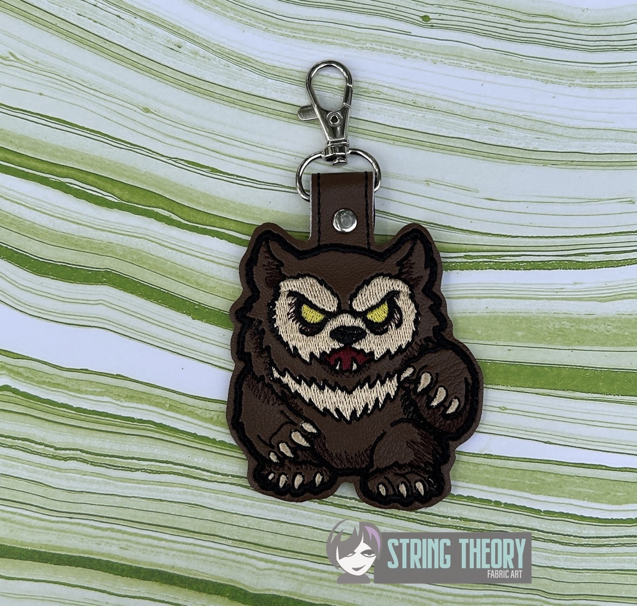 DND Chibi Owlbear fob patch ITH machine embroidery design