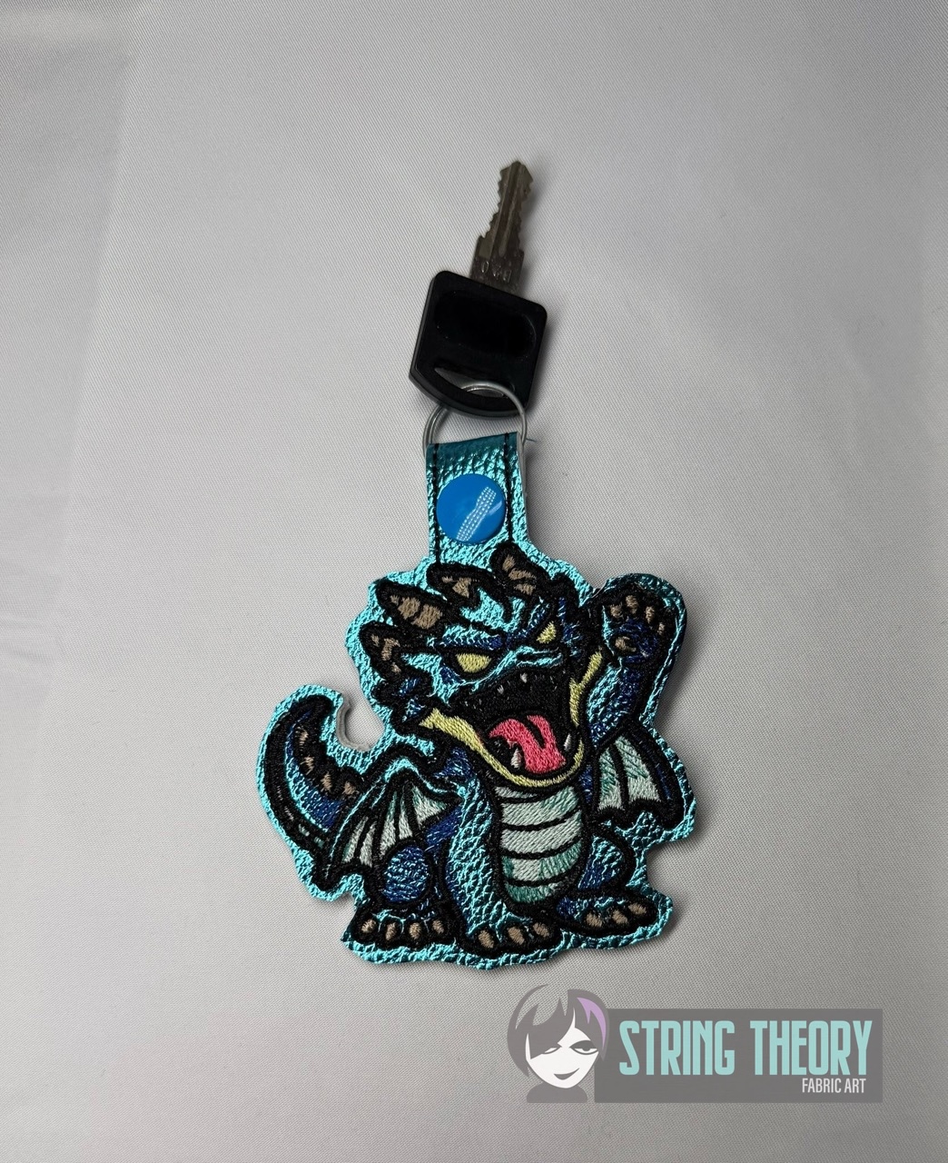 DND Chibi Dragon fob patch ITH machine embroidery design