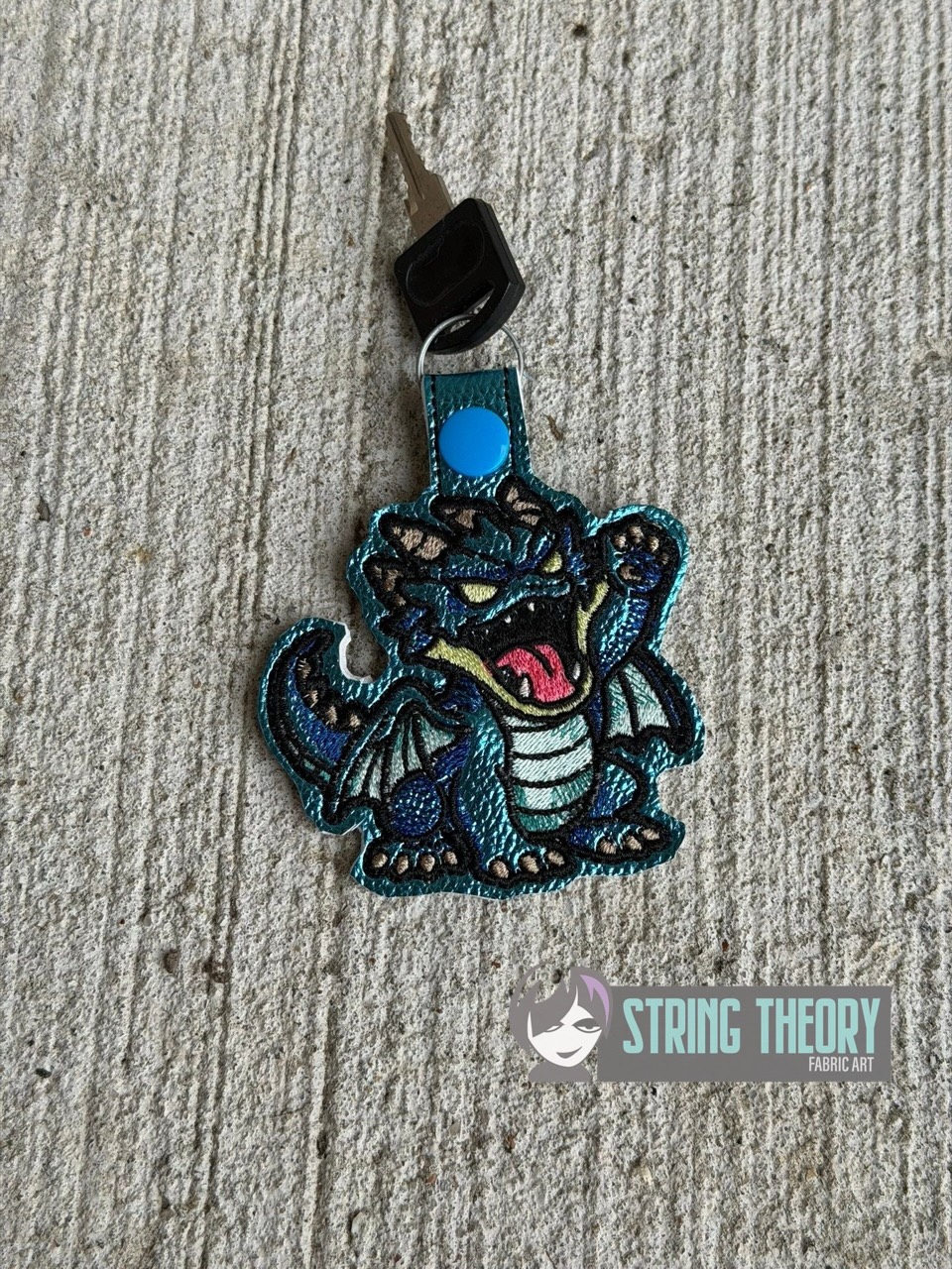 DND Chibi Dragon fob patch ITH machine embroidery design