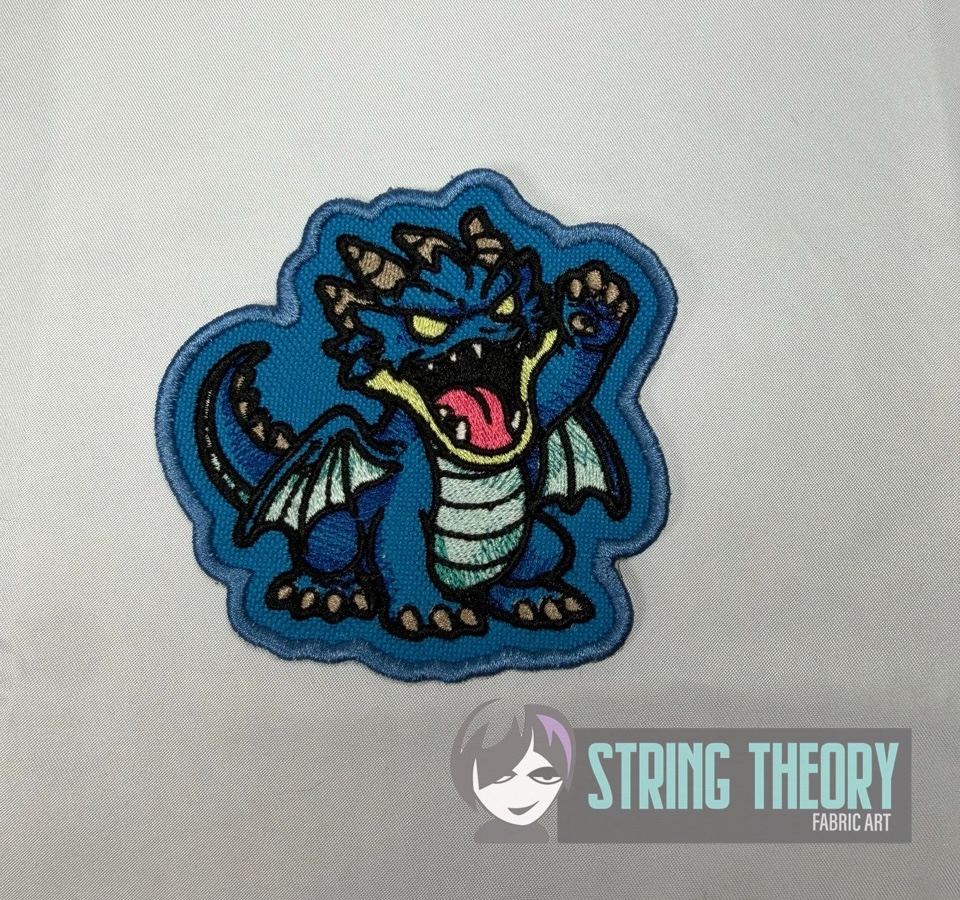 DND Chibi Dragon fob patch ITH machine embroidery design