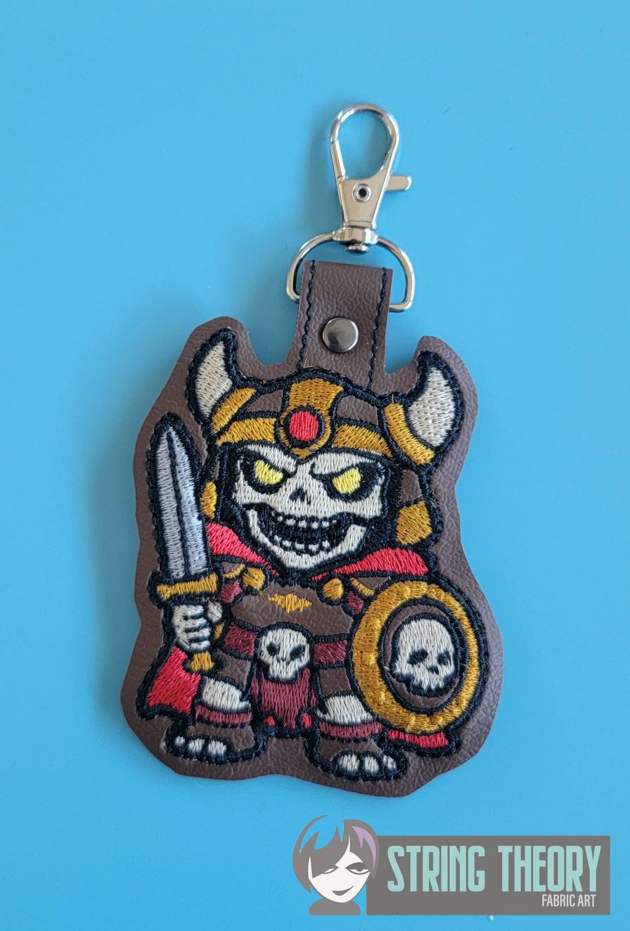 DND Chibi Skeleton fob patch ITH machine embroidery design