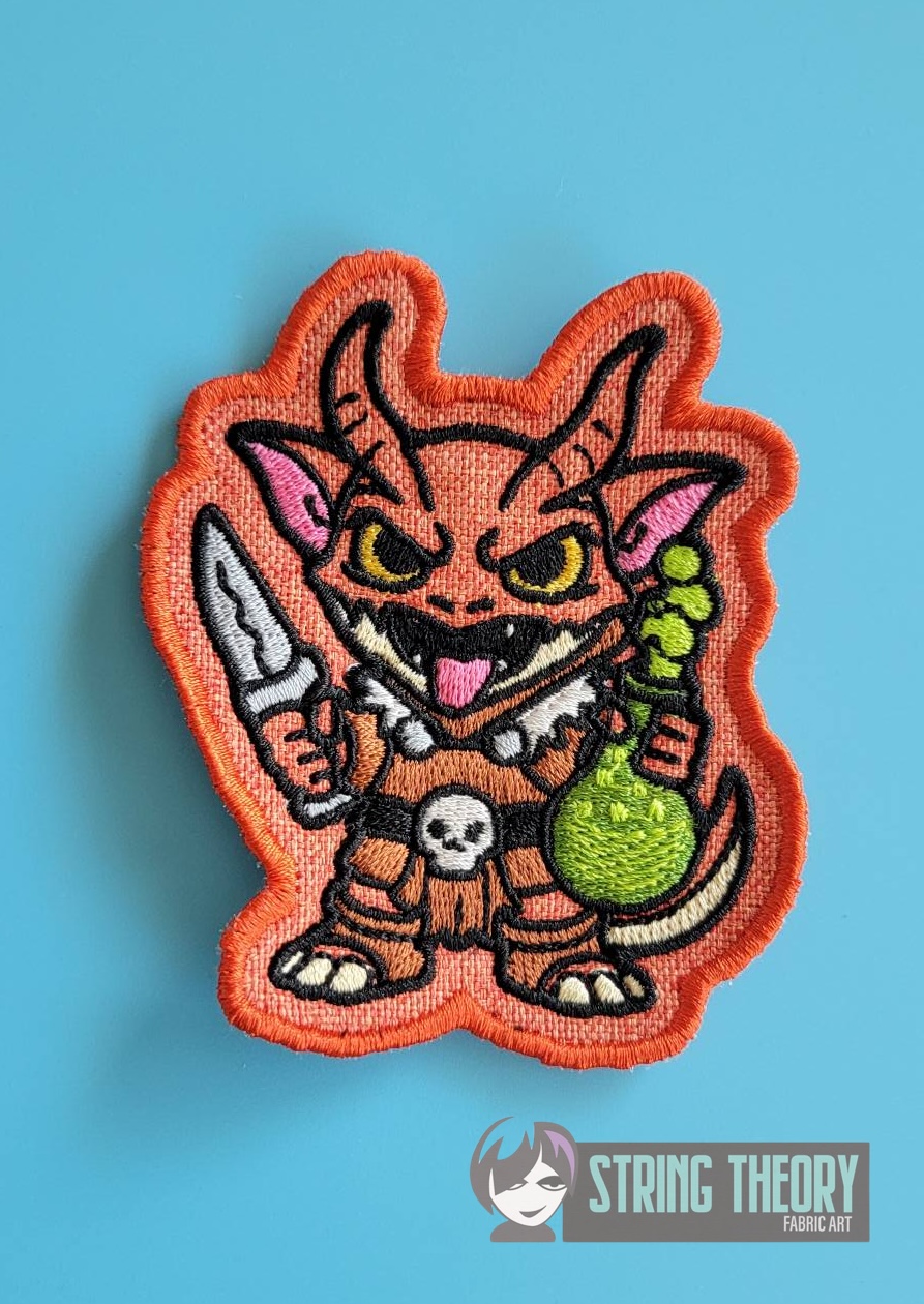 DND Chibi Kobold fob xpatch ITH machine embroidery design