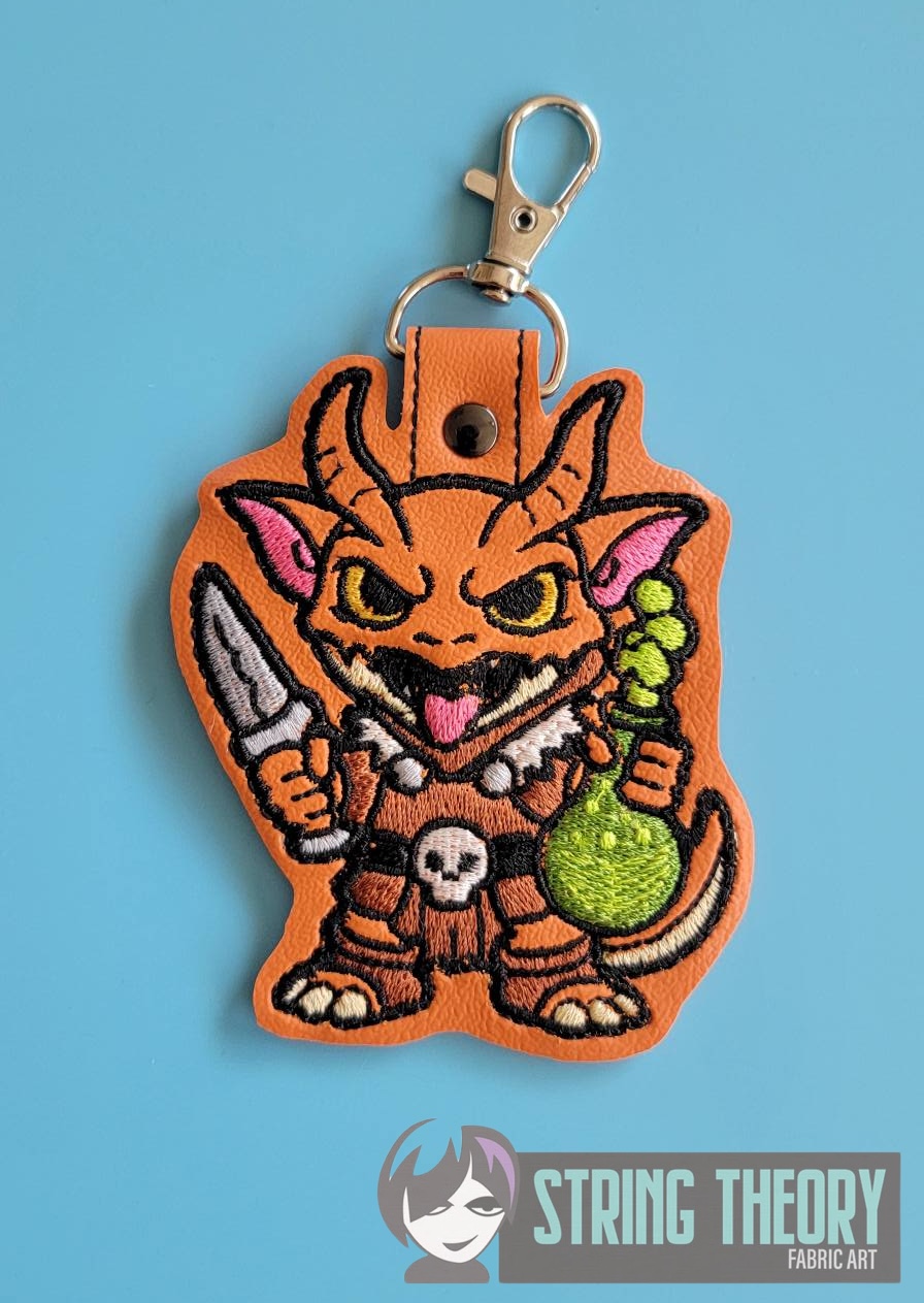 DND Chibi Kobold fob xpatch ITH machine embroidery design