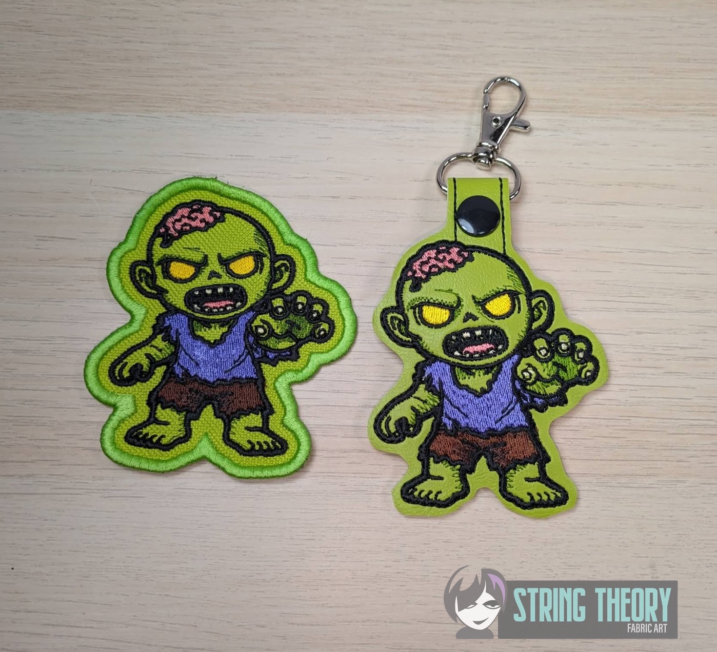 DND Chibi Zombie fob patch ITH machine embroidery design