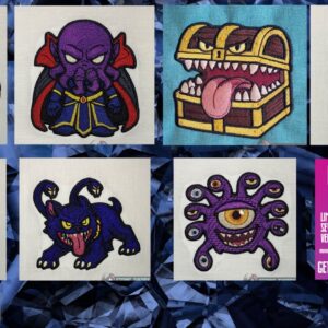 DND Chibi Monster 1 4x4 machine embroidery pattern bundle