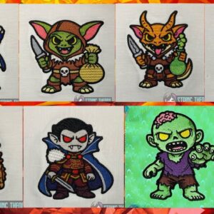 DND Chibi Monster 2 4x4 machine embroidery pattern bundle