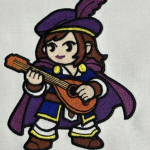 DND Chibi Girl Bard machine embroidery design