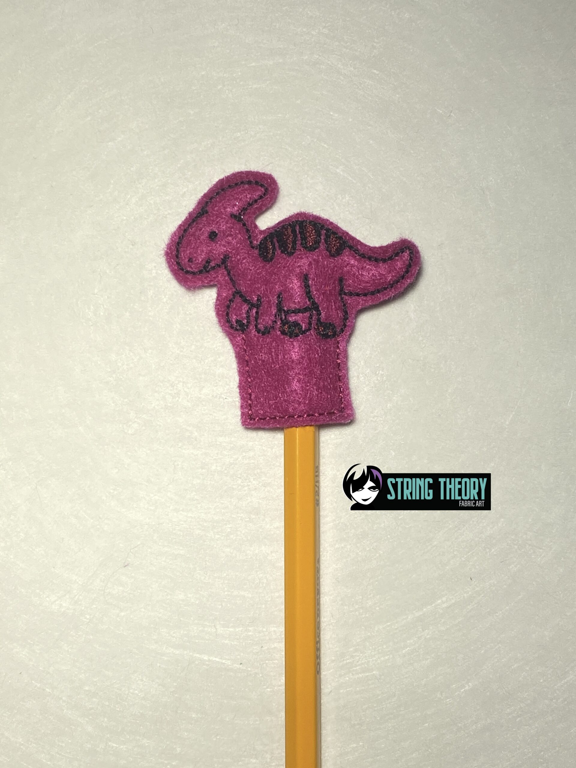 Hadrosaur Dinosaur Pencil Topper ITH Machine Embroidery