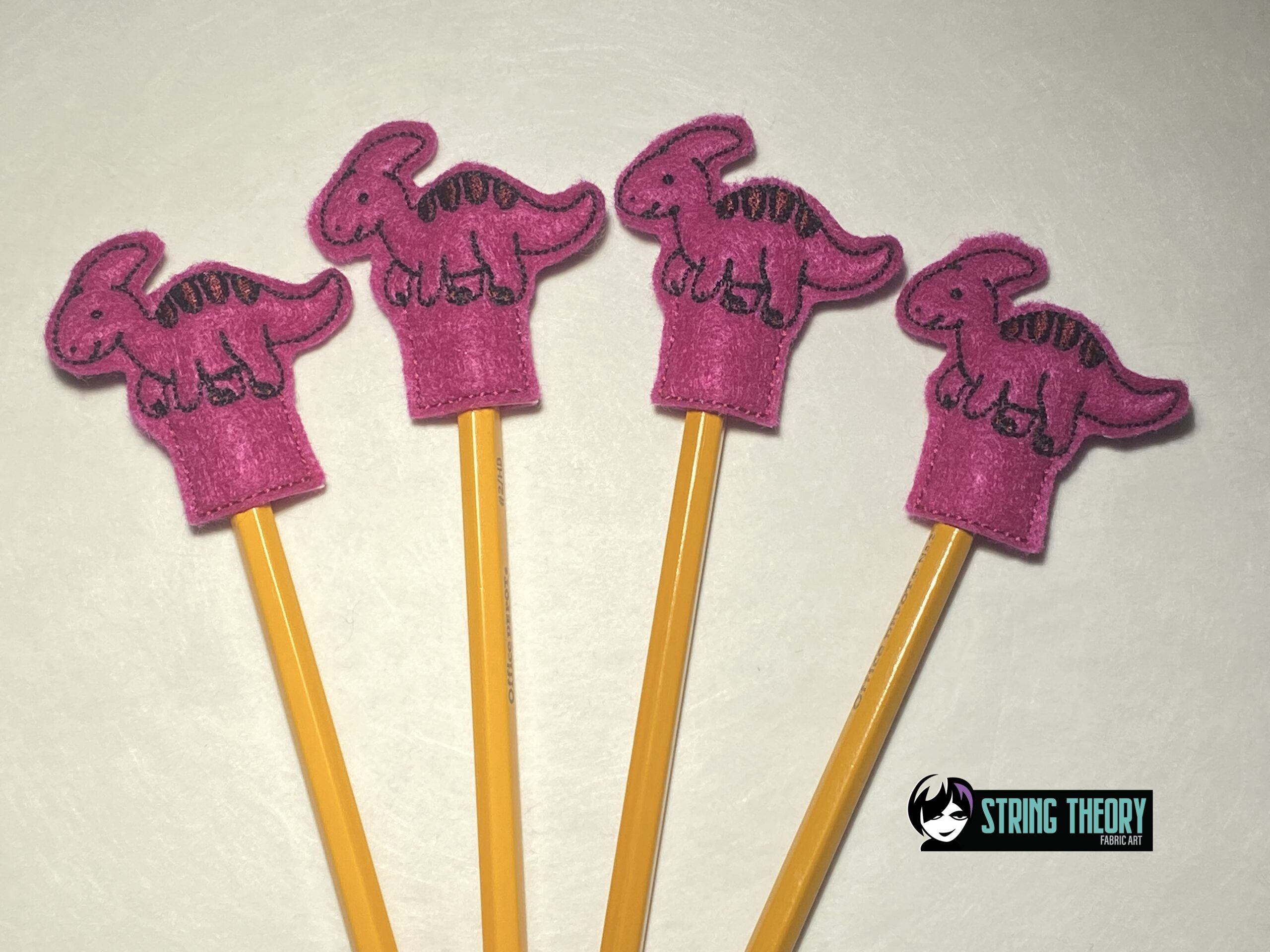 Hadrosaur Dinosaur Pencil Topper ITH Machine Embroidery