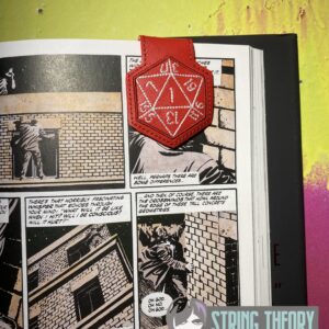 D20 Fail fold over magnetic bookmark ITH machine embroidery design