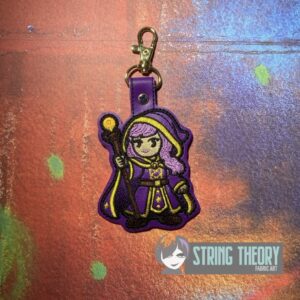 DND Chibi Girl Wizard fob ITH machine embroidery design