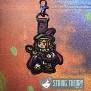 DND Chibi Girl Bard fob ITH machine embroidery design