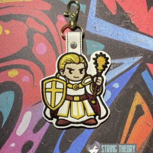 DND Chibi Boy Cleric fob ITH machine embroidery design