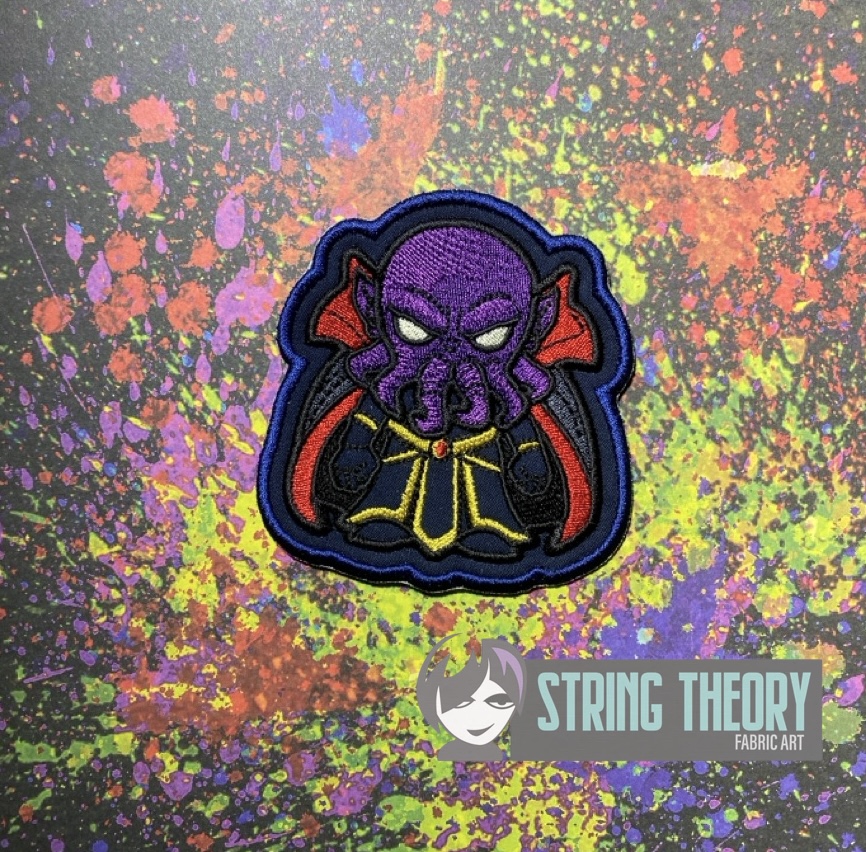 DND Chibi Mind Flayer fob patch ITH machine embroidery design