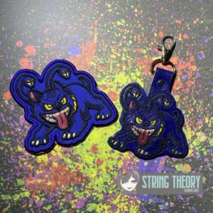 DND Chibi Displacer Beast fob patch ITH machine embroidery design