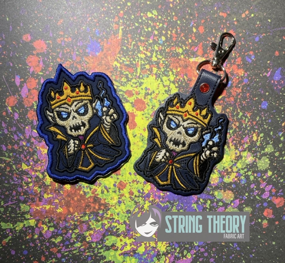 DND Chibi Lich fob patch ITH machine embroidery design