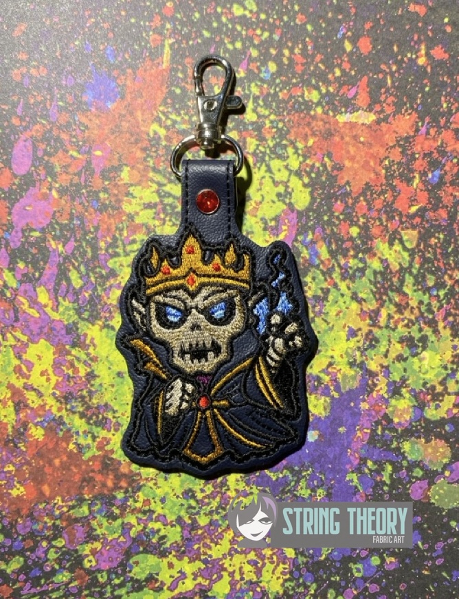 DND Chibi Lich fob patch ITH machine embroidery design
