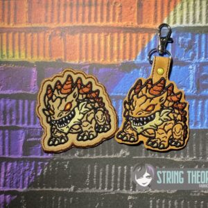 DND Chibi Tarrasque fob patch ITH machine embroidery design