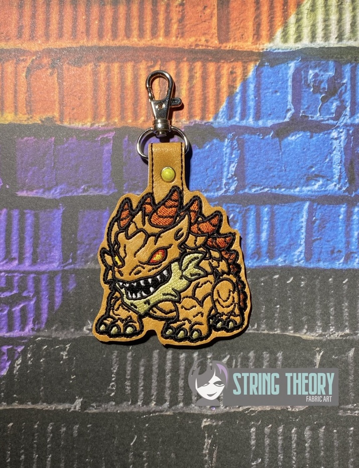 DND Chibi Tarrasque fob patch ITH machine embroidery design