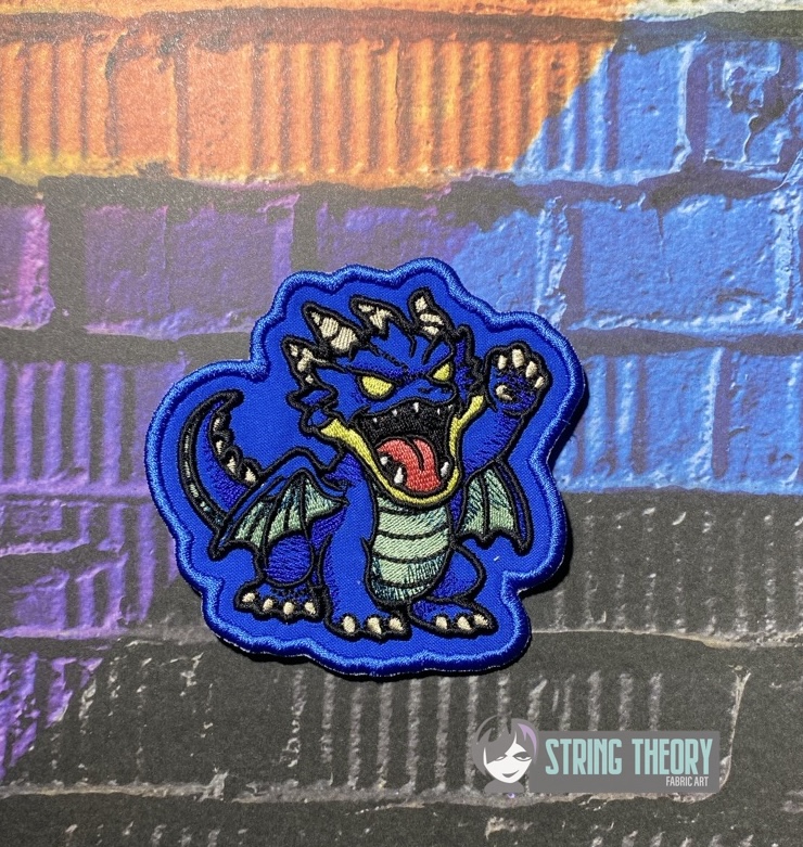 DND Chibi Dragon fob patch ITH machine embroidery design