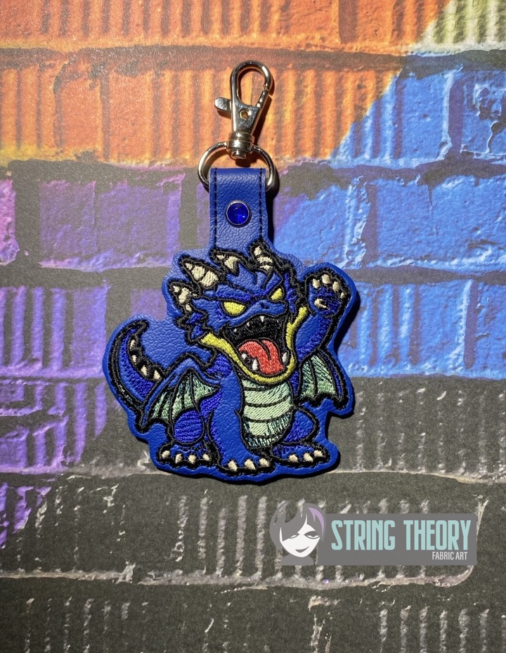 DND Chibi Dragon fob patch ITH machine embroidery design