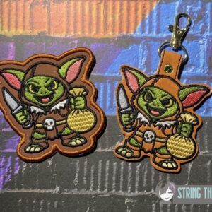 DND Chibi Goblin fob patch ITH machine embroidery design