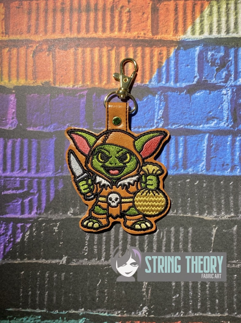 DND Chibi Goblin fob patch ITH machine embroidery design