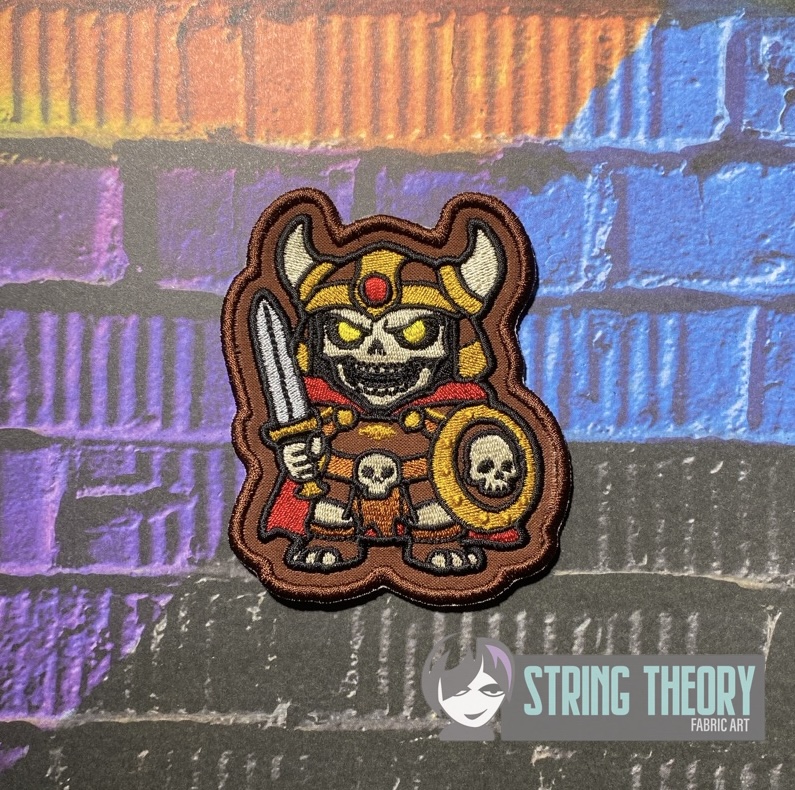 DND Chibi Skeleton fob patch ITH machine embroidery design