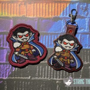 DND Chibi Vampire fob patch ITH machine embroidery design