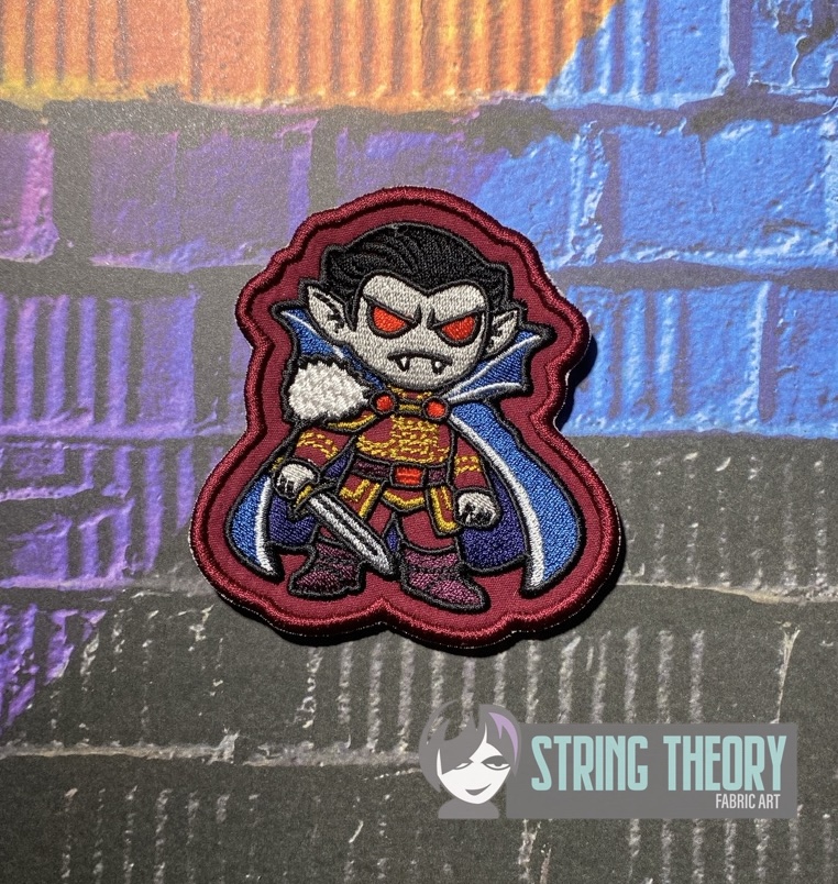 DND Chibi Vampire fob patch ITH machine embroidery design