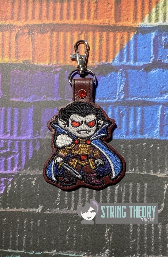 DND Chibi Vampire fob patch ITH machine embroidery design