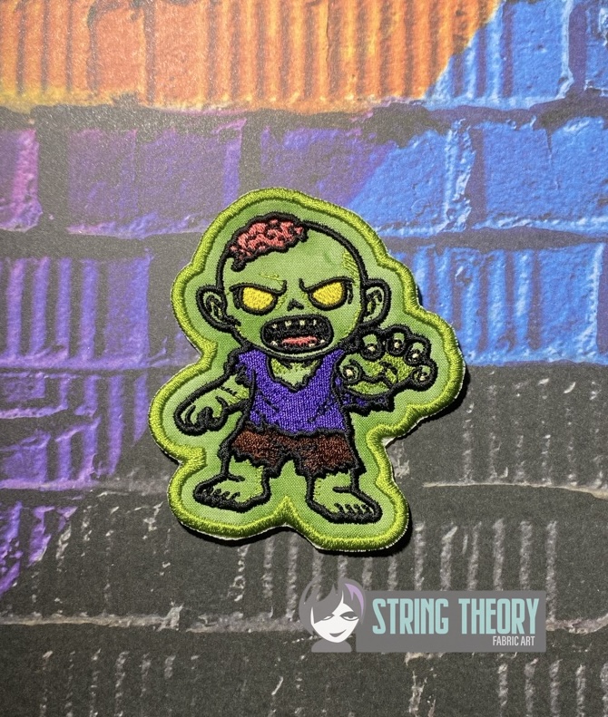 DND Chibi Zombie fob patch ITH machine embroidery design