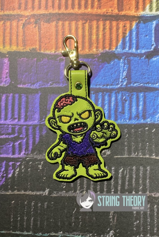 DND Chibi Zombie fob patch ITH machine embroidery design