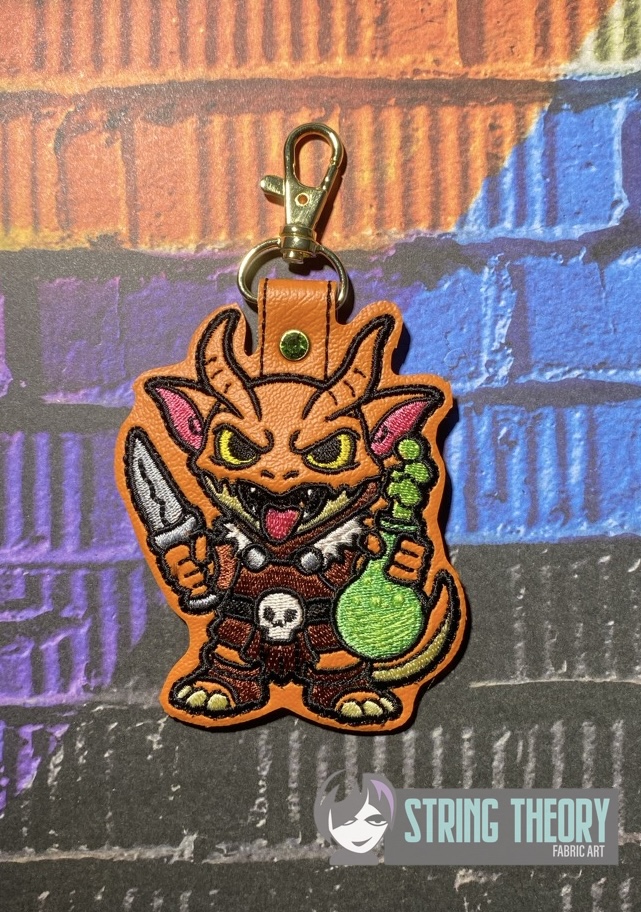 DND Chibi Kobold fob xpatch ITH machine embroidery design