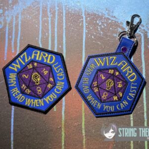 Wizard Why Read When You Can Cast? ITH fob patch machine embroidery design