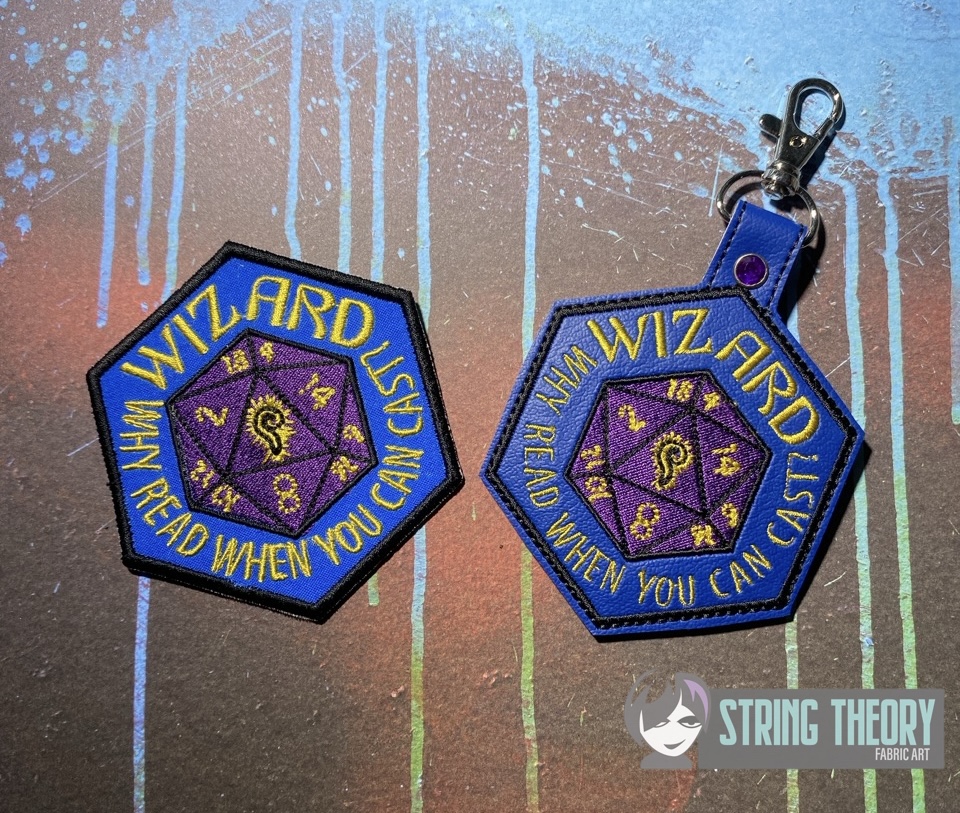 Wizard Why Read When You Can Cast? ITH fob patch machine embroidery design