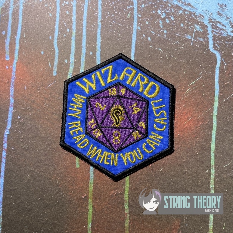 Wizard Why Read When You Can Cast? ITH fob patch machine embroidery design