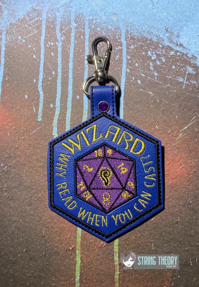 Wizard Why Read When You Can Cast? ITH fob patch machine embroidery design