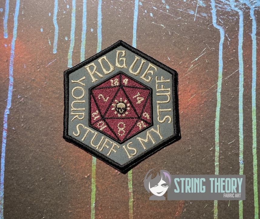 Rogue Your Stuff ITH fob patch machine embroidery design