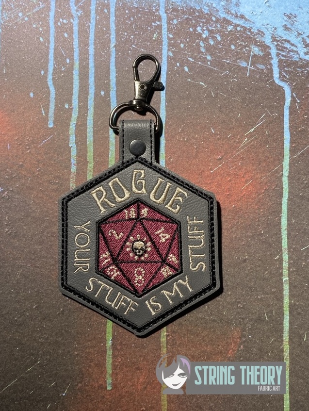 Rogue Your Stuff ITH fob patch machine embroidery design